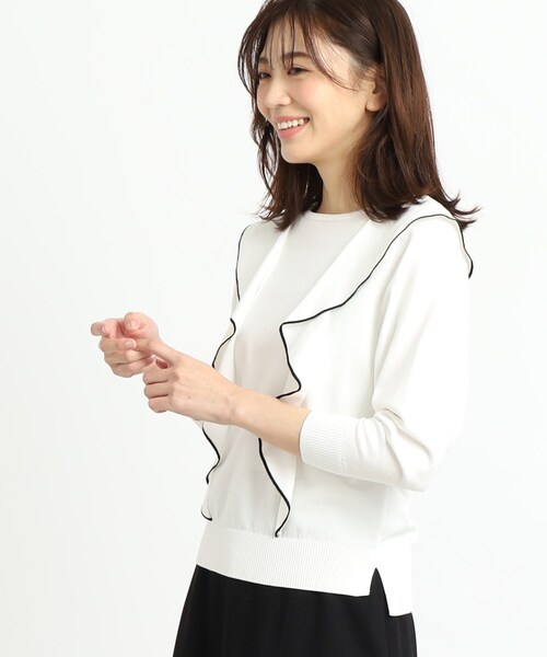 Reflect ニット セーター 「夏SALE」ラッフルフリルプルオーバー