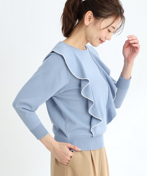 【夏SALE】ラッフルフリルプルオーバーニット Reflect｜【夏SALE】ラッフルフリルプルオーバーニット