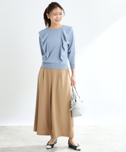 ニット セーター 「夏SALE」ラッフルフリルプルオーバーニット レディース Reflect ニット セーター 「夏SALE」ラッフルフリルプルオーバー