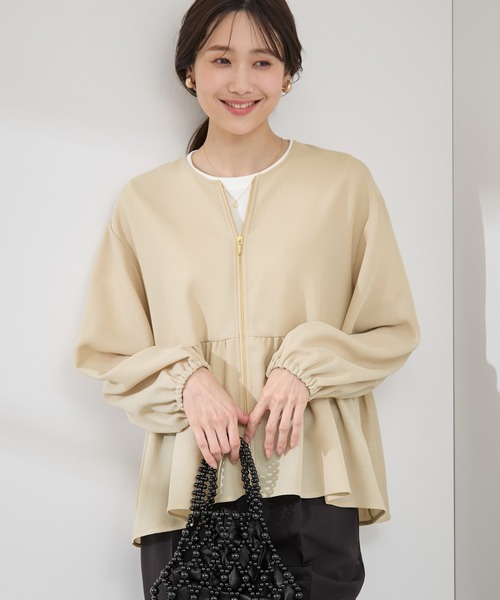 ROPE PICNIC アウター ROPE' PICNIC ブルゾン アウター メッシュペプラムブルゾン