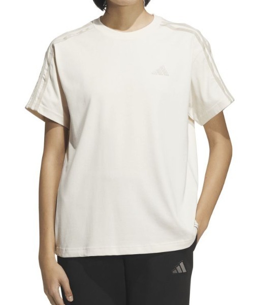 ADIDAS 売れ筋商品|||アディダス Tシャツ トップス レディース T-shirts Beige adidas tシャツ アディダス エッセンシャルズ プラス スリー