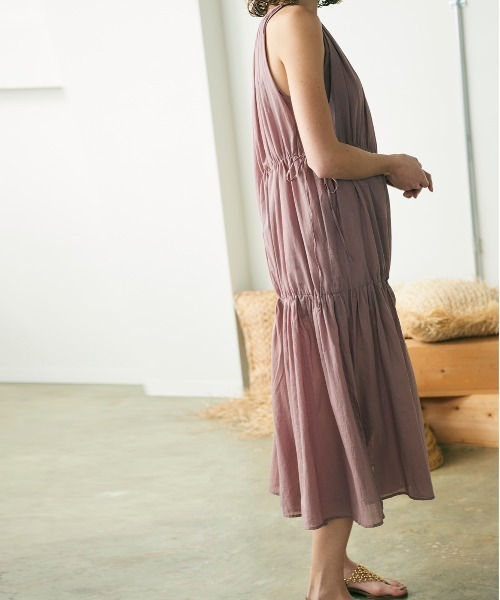 ワンピース organic cotton asymmetry tiered dressの画像