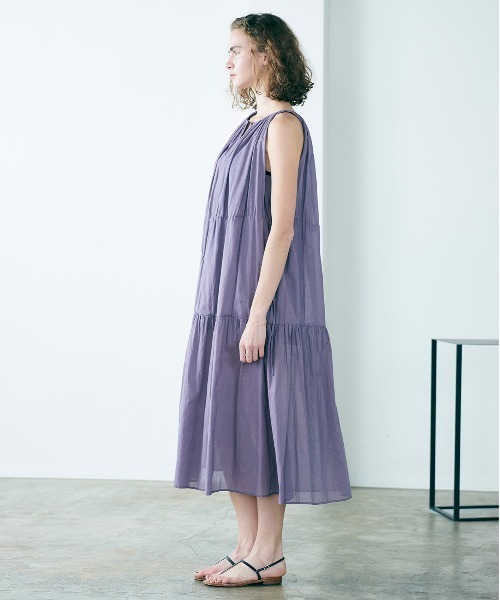 ワンピース organic cotton asymmetry tiered dressの画像