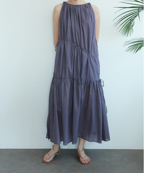 ワンピース organic cotton asymmetry tiered dressの画像