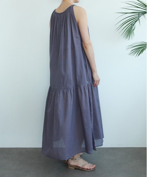 ワンピース organic cotton asymmetry tiered dressの画像