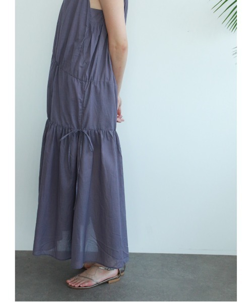 ワンピース organic cotton asymmetry tiered dressの画像
