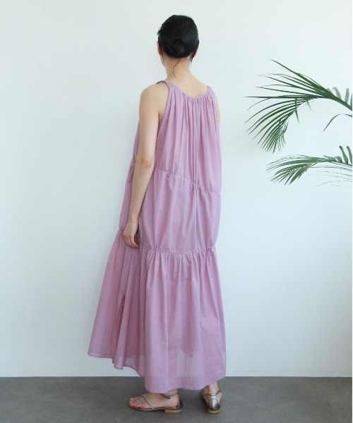 ワンピース organic cotton asymmetry tiered dressの画像