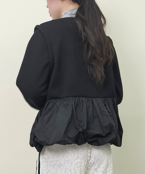taccoさん専用　HER. バルーンヘムブルゾン セール】 バルーンヘムギャザーブルゾン（オフホワイト/グレー