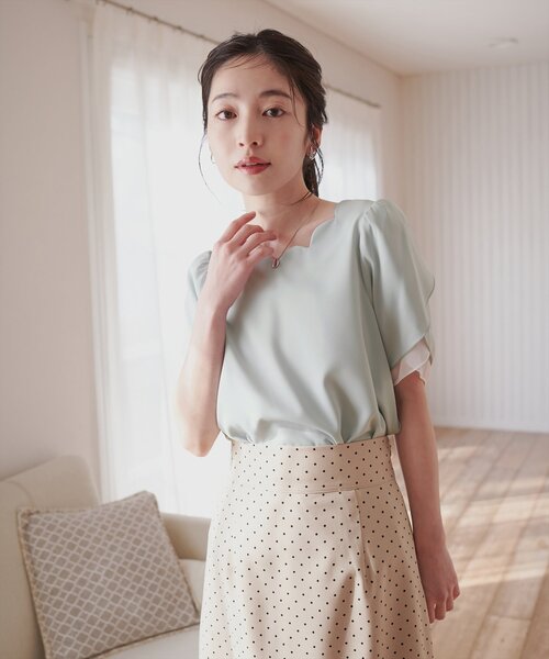 チューリップスリーブブラウス セール 30%OFF】【サステナブル・WEB限定】チューリップスリーブ