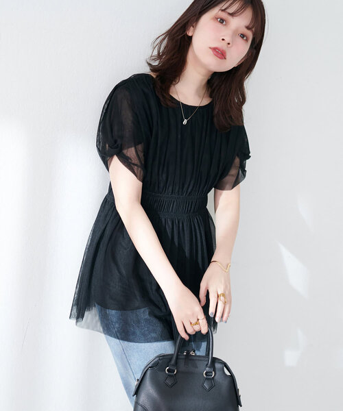 natural couture ブラウス シャツ osonoチュールレース