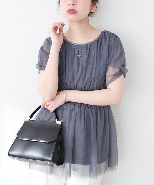 natural couture ブラウス シャツ osonoチュールレース