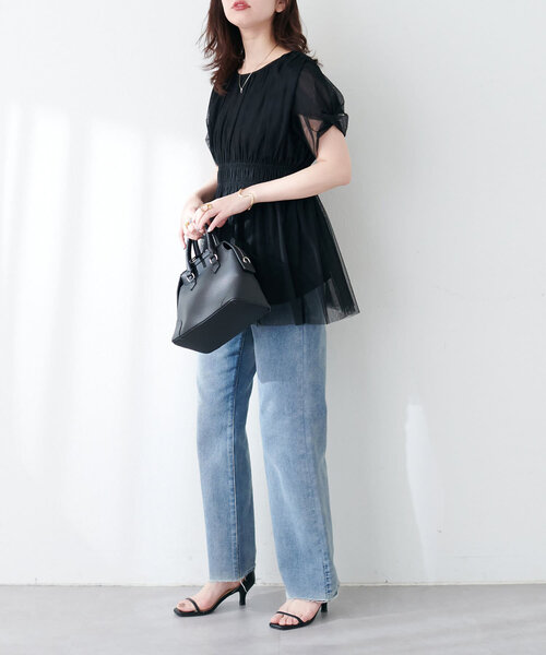 ブラウス シャツ osonoチュールレースチュニック レディース natural couture ブラウス シャツ osonoチュールレース
