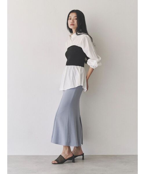 TONAL（トーナル） ブラウス シャツ ニットビスチェドッキングシャツ
