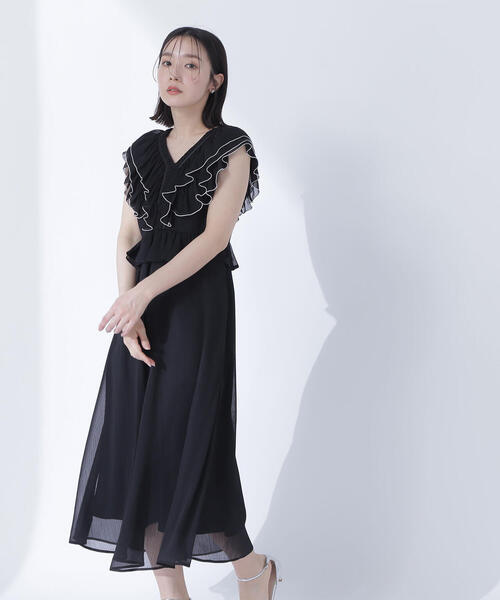 新品タグ付き　NATURAL BEAUTY BASIC ワンピース PS 完売 NATURAL BEAUTY BASIC ワンピース バイカラーフリルワンピース