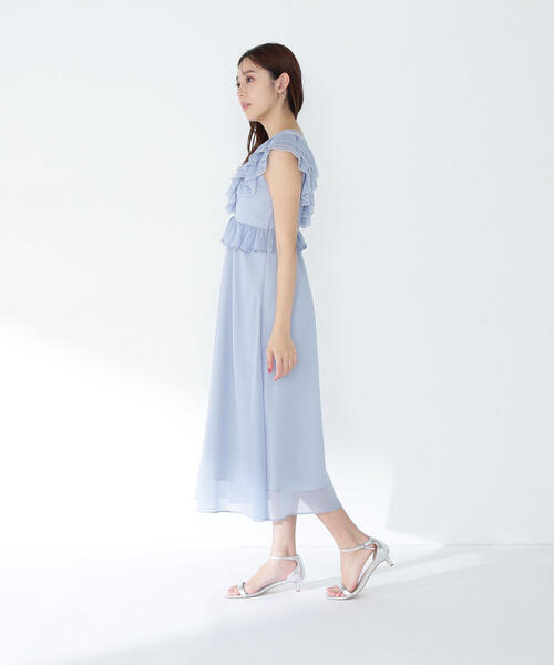 NATURAL BEAUTY BASIC ワンピース バイカラーフリルワンピース