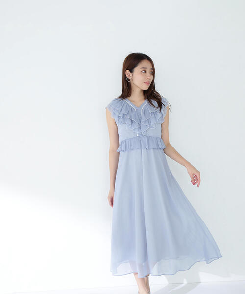 yokochanフリルバイカラーワンピース♪38 フリルバイカラーワンピース | ロングワンピース | Noela