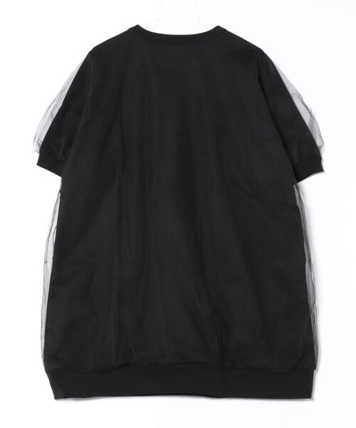tシャツ ハイゲージミニ裏毛＋バイアスフラワーテープ刺繍チュニック レディース H.A.K tシャツ ハイゲージミニ裏毛＋バイアスフラワーテープ刺繍