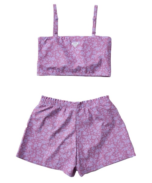 水着 MINI LA VIE /ロキシーキッズラッシュガードTシャツ・バンドゥ・ウエストゴムキュロット３点セット(水着) キッズ 子供 女の子の画像
