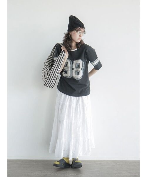 Fika☕︎プロフィールご確認下さい。 FIKA.（フィーカ） tシャツ Vintage like numbering Tee レディース