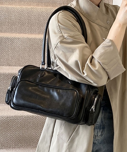 florist ボストンバッグ ヴィンテージレザーライク 3ポケットボストン