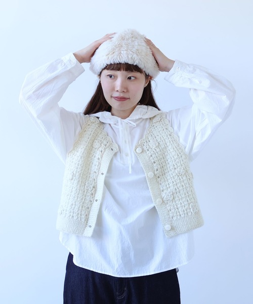 ビュルデサボン　ネパールハンドニットアラン編みベスト bulle de savon（ビュルデサボン） ベスト ジレ ネパールハンドニット