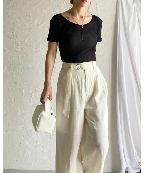 トップス シースルー 半袖 クルーネック アシンメトリー 個性的 She's Closet tシャツ クルーネックシースルー/半袖シアーT