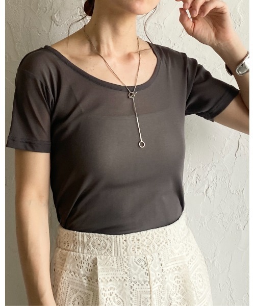 She's Closet tシャツ クルーネックシースルー/半袖シアーT