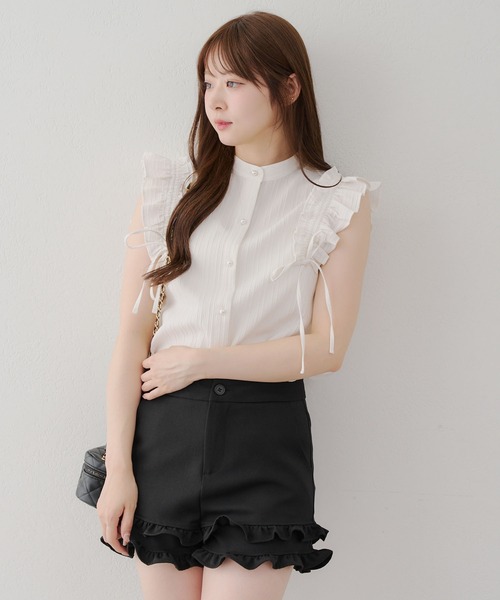 continuer de NICE CLAUP ブラウス シャツ ドロストフリル