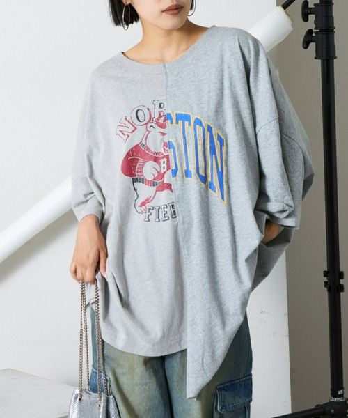 「etsinta」 7分袖カットソー ONE SIZE グレー レディース