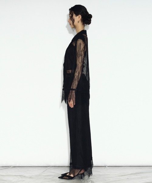 Ezick ジャケット テーラードジャケット scallop lace ダブルレース