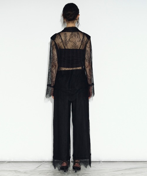 Ezick ジャケット テーラードジャケット scallop lace ダブルレース