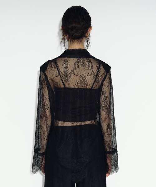 Ezick ジャケット テーラードジャケット scallop lace ダブルレース