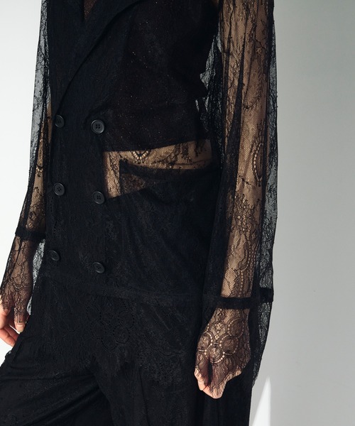Ezick ジャケット テーラードジャケット scallop lace ダブルレース