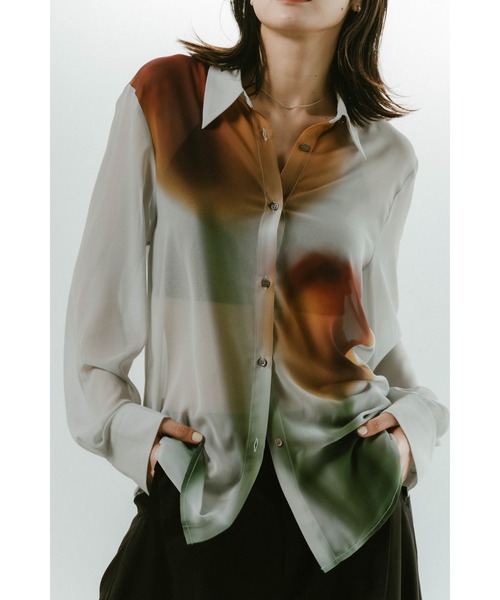 ブラウス シャツ Knuth Marf flower print sheer shirt(unisex) レディース