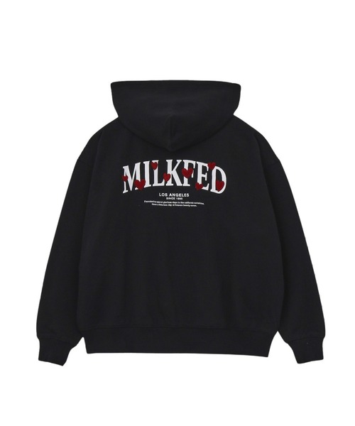 MILKFED.（ミルクフェド） パーカー HEART EMBROIDERED LOGO ZIP UP