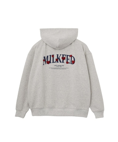 MILKFED.（ミルクフェド） パーカー HEART EMBROIDERED LOGO ZIP UP