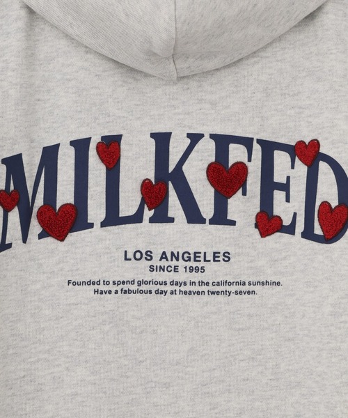 MILKFED.（ミルクフェド） パーカー HEART EMBROIDERED LOGO ZIP UP