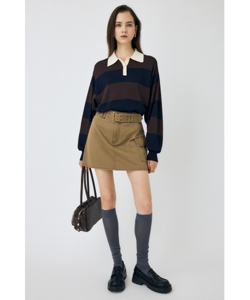 MOUSSY（マウジー） ニット セーター BORDER ニットポロシャツ