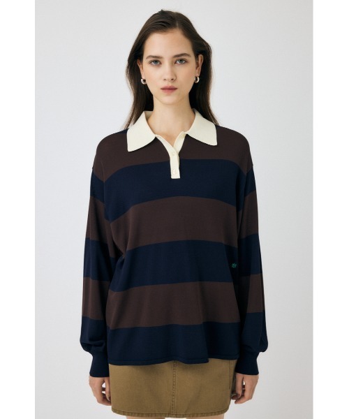MOUSSY（マウジー） ニット セーター BORDER ニットポロシャツ