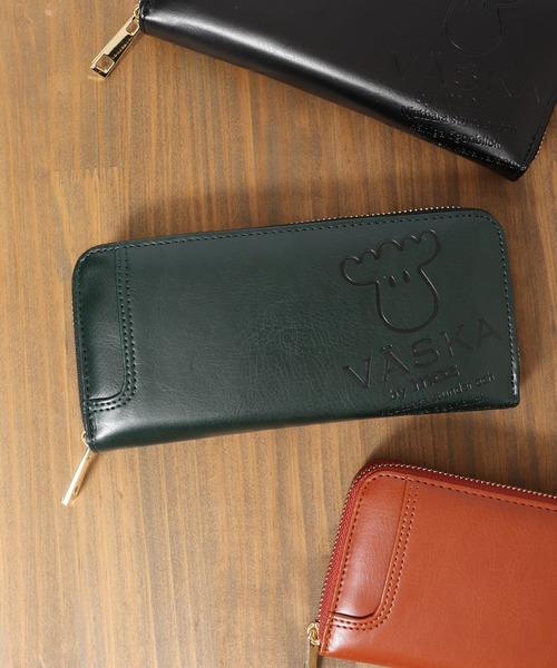 VASKA ミニ 長財布 財布 by moz カラーエンボス長財布 メンズ