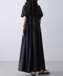 ワンピース 半袖 Aラインシンプルロングワンピースの詳細画像4