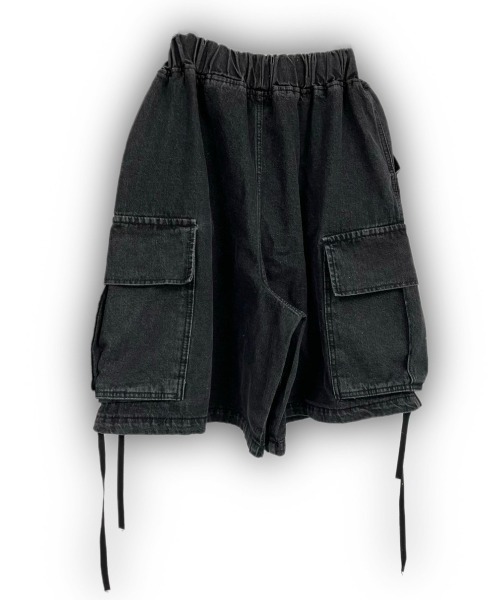 「XU」 デニムハーフパンツ ONE SIZE ブラック メンズ_画像4