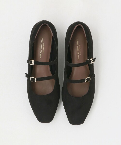 green label relaxing シューズ スクエア ダブルストラップ フラット