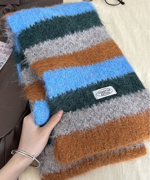 lit.Cy（リットシー） マフラー ストール マルチカラーボーダー モヘア