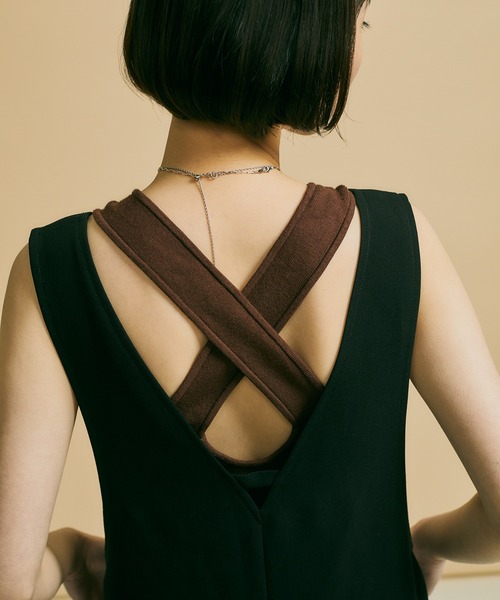 Alia タンクトップ ノースリーブ Backcross knitsleeve レディース