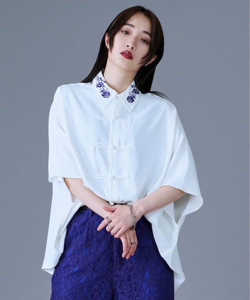 「Ellno Loset」 半袖シャツ MEDIUM ブラック メンズ_画像5