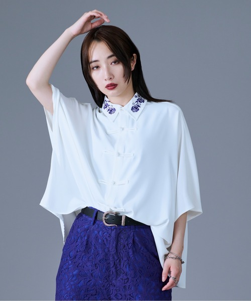 「Ellno Loset」 半袖シャツ MEDIUM ブラック メンズ_画像6
