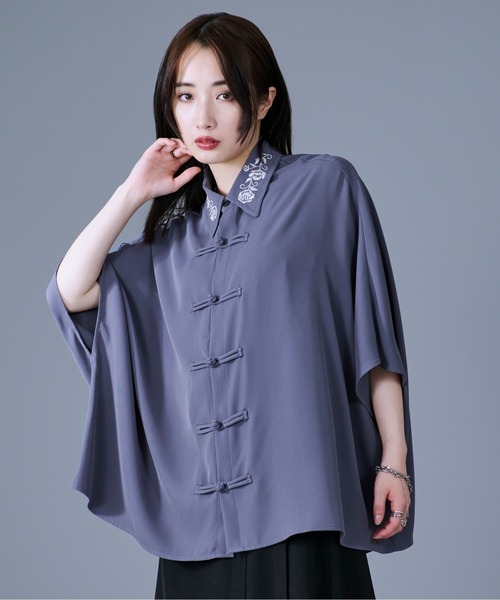 「Ellno Loset」 半袖シャツ MEDIUM ブラック メンズ_画像9
