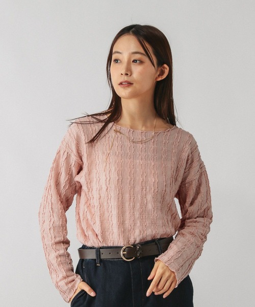 GLOBAL WORK（グローバルワーク） tシャツ Beautee変形ジャガード長袖
