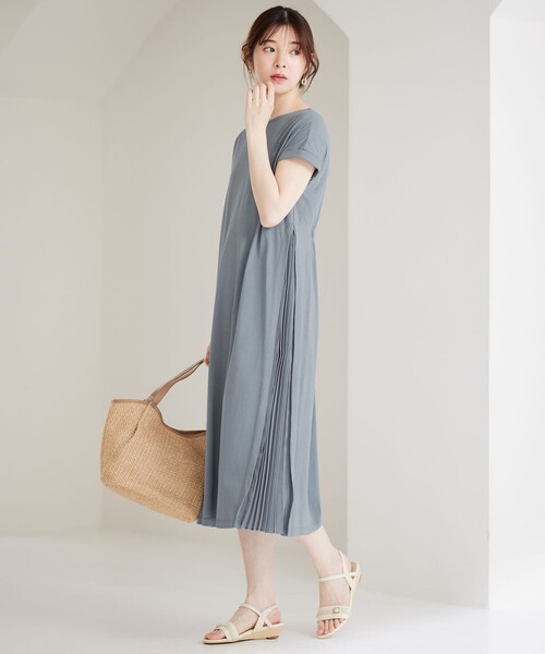 「ANY SIS」 半袖ワンピース 2 グレー レディース_画像4